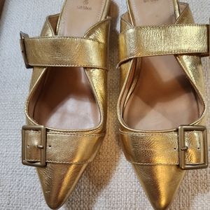 BILL BLASS GOLD SLIDES SIZE 9